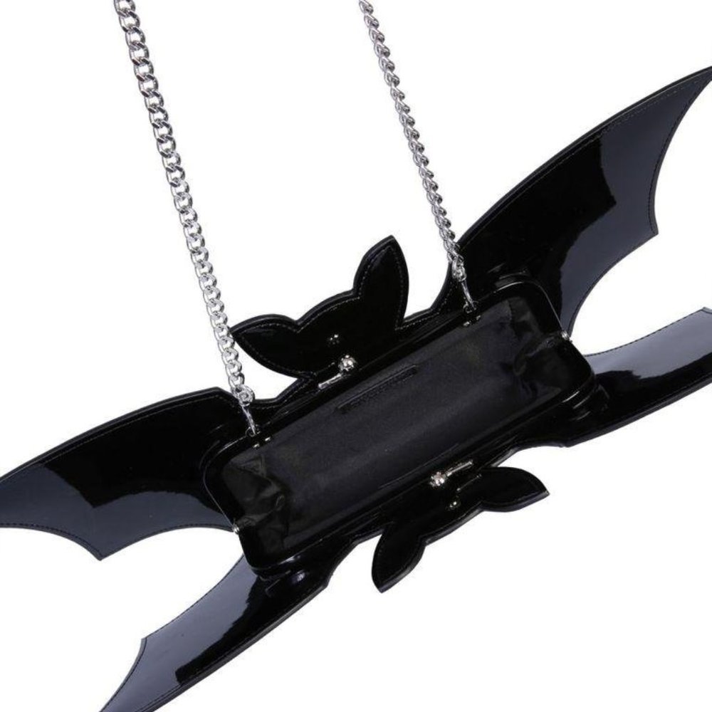 SS20 Moschino Couture Jeremy Scott SHINY BLACK BAT BAG HALLOWEEN TRICK OR CHIC - Picture 7 of 16